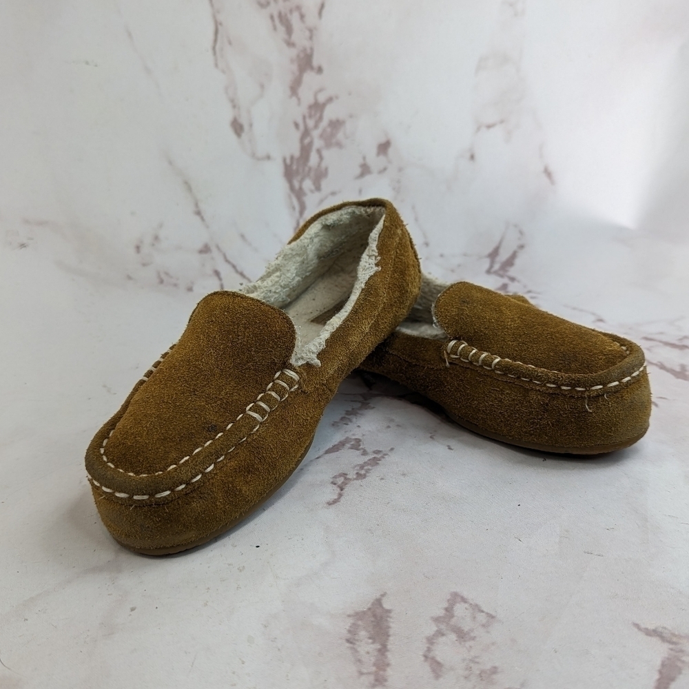 Koolaburra Ugg Slippers Women 5 Brown Suede Fur Shearling Lounge Slip On Lezly